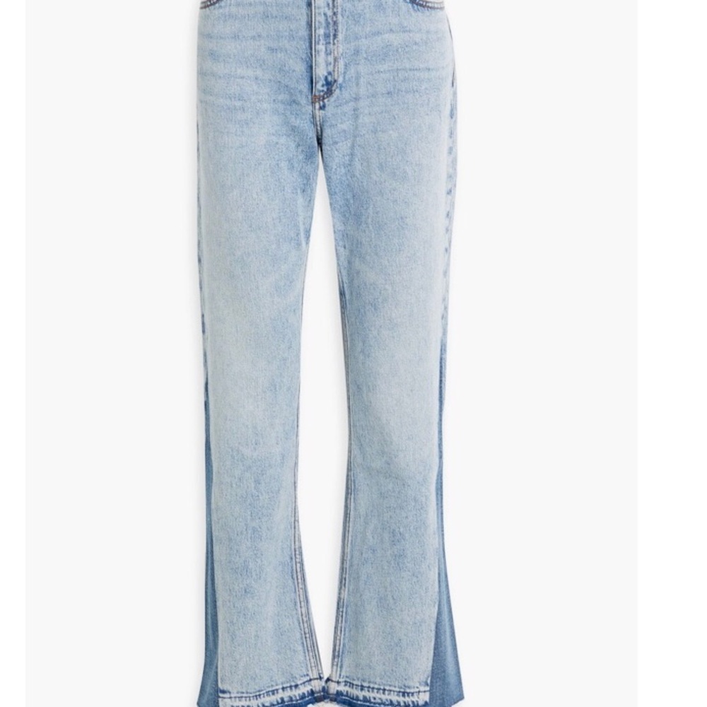 rag & bone Light Blue Split-Hem Two tone Bootcut Jeans